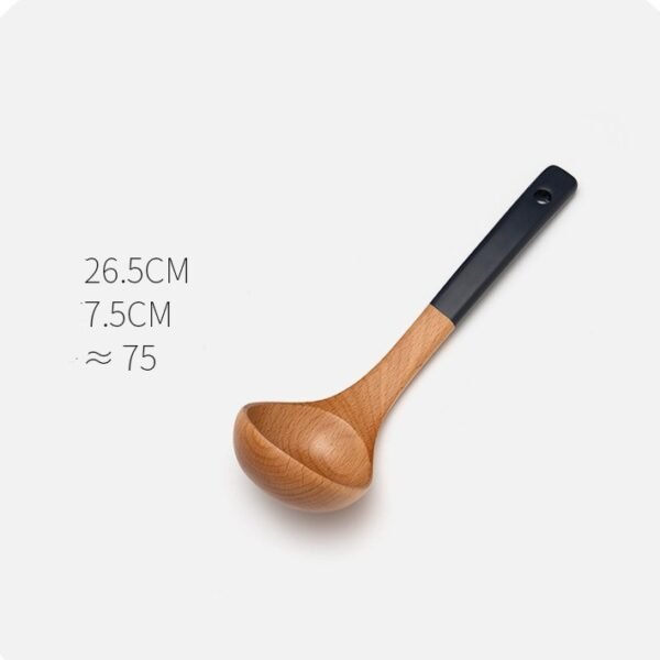 Household Non-stick Wooden Spatula Rice Spoon Wooden Soup Spoon Cookware Set - Image 2