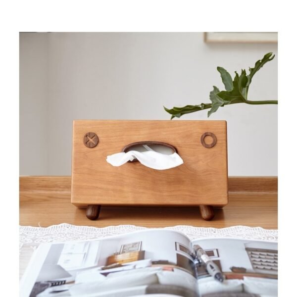 Creative Solid Wood Tissue Box Walnut Wood - Image 2
