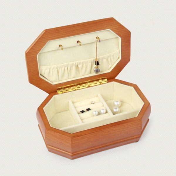 Jewelry Storage Box Solid Wood Octagonal Wood - Image 4
