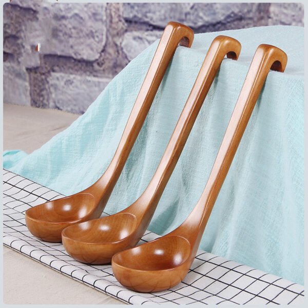 Creative Wooden Spoon Unpainted Wooden Spoon Large Spoon - Image 2