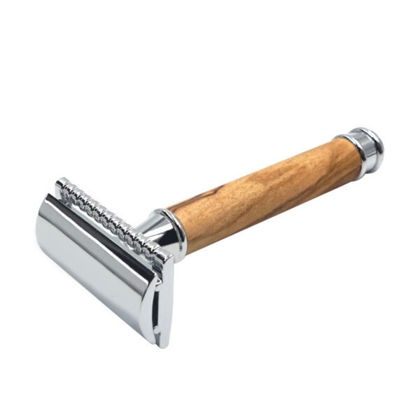 Razor Holder Natural Wood Olive Wood Copper Handle - Image 5
