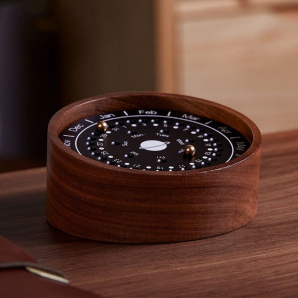 Wooden Color Wooden Craft Creative Gifts Home Calendar Decoration Wooden Crafts Planet Calendar Customization - Image 2
