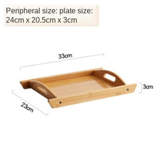 Rectangular Bamboo Tray Dim Sum Snack Bread Wooden Tray Tea Tray - Image 6