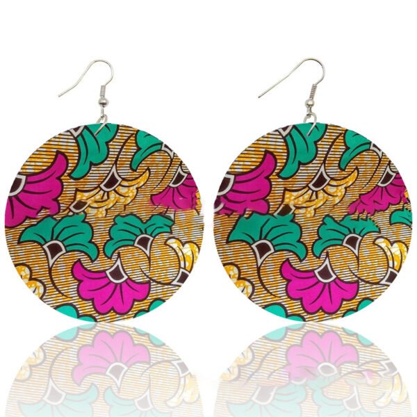 Wood print earrings - Image 5