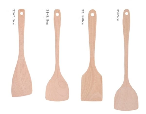 Unpainted wooden shovel wooden spoon non-stick special shredder long handle spoon - Image 6