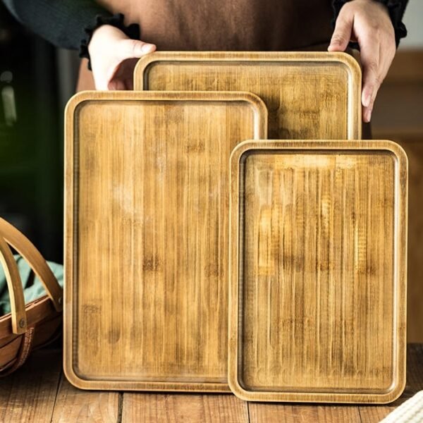 Restaurant Commercial Retro Wooden Rectangular Tray