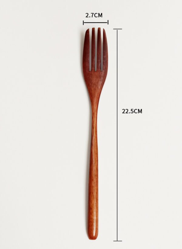 Creative Wooden Long Handle Fruit Wooden Fork - Image 3