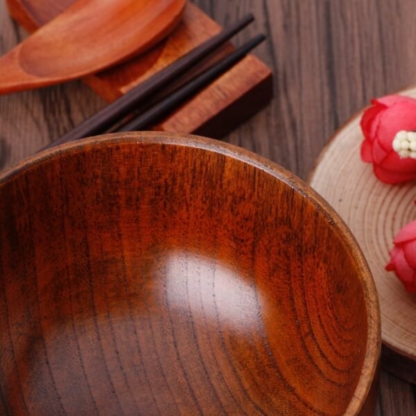 Wooden round wooden bowl - Image 6