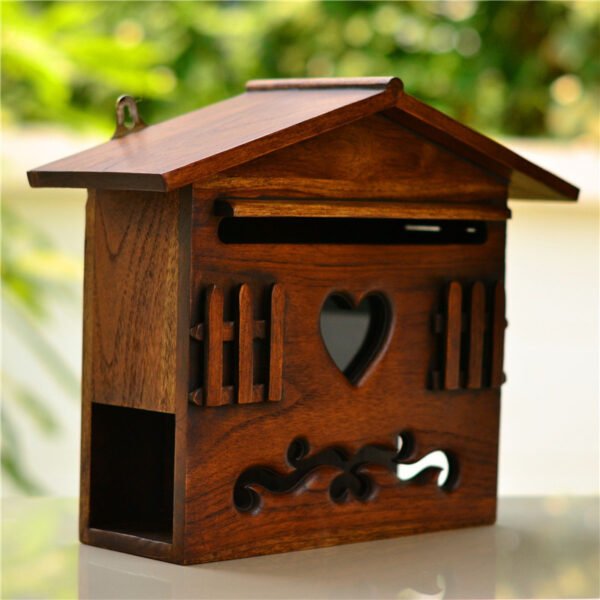 Gardening Creative Solid Wood Wood Carving Letter Box - Image 5