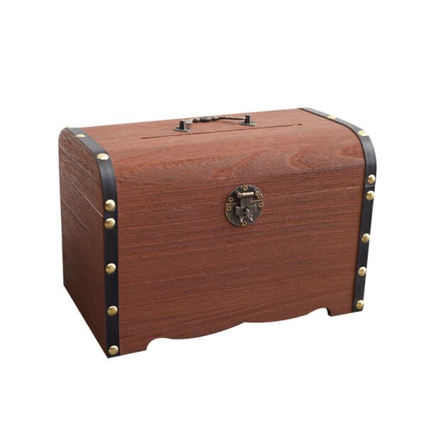 Treasure Box Children's Change Piggy Bank Wooden Decoration Wooden Box - Image 3