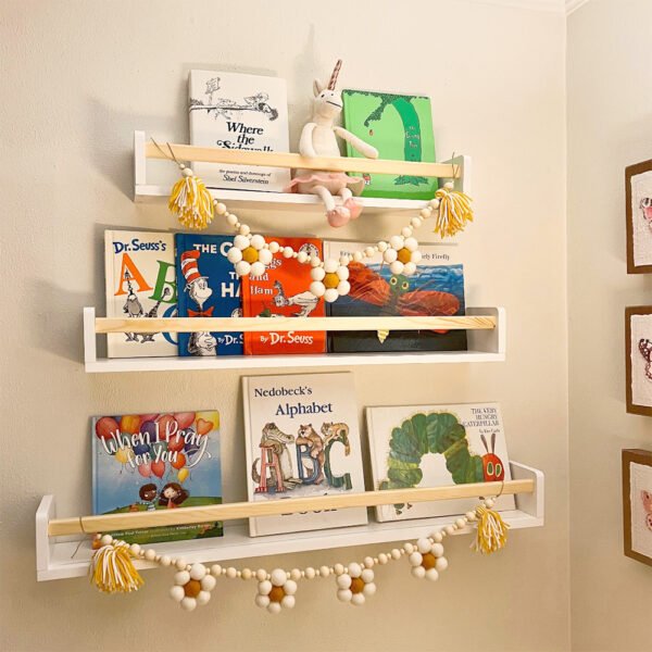 Felt Daisy Wooden Bead Tassel Decal Children's Birthday Scene Setting Props Home Wall Decoration - Image 3