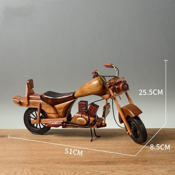 Retro Wooden Motorcycle Decoration Creative Home - Image 2