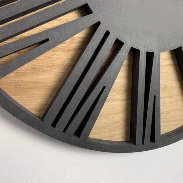 Creative Retro Wood Mute Iron Wood Wall Clock - Image 2
