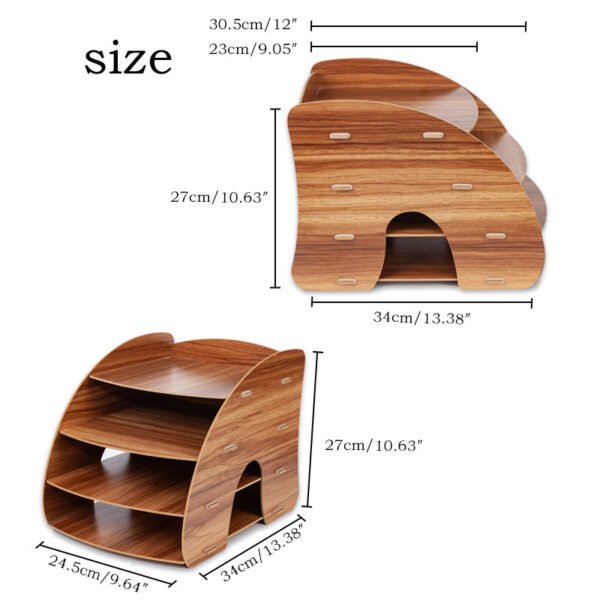 Storage Box Wooden File Rack Wooden File Box - Image 2