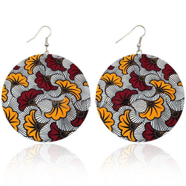 Wood print earrings - Image 3