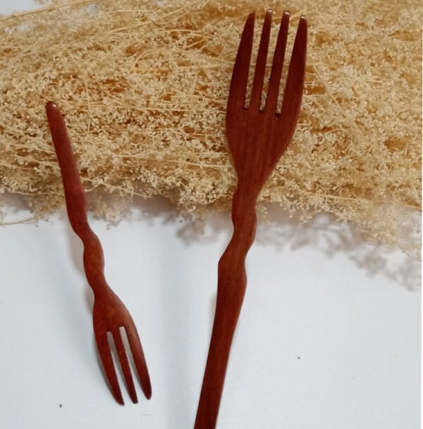 Creative Wooden Long Handle Fruit Wooden Fork - Image 7
