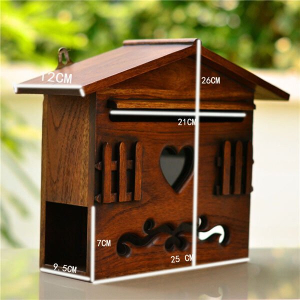Gardening Creative Solid Wood Wood Carving Letter Box - Image 2