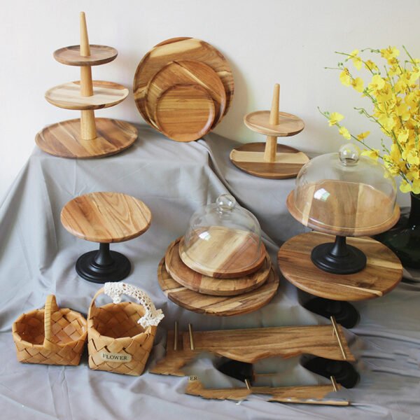 Acacia Wood Pallet Wood Dish Dessert Cake - Image 8