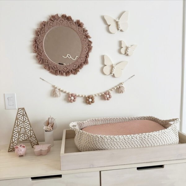 Felt Daisy Wooden Bead Tassel Decal Children's Birthday Scene Setting Props Home Wall Decoration - Image 5