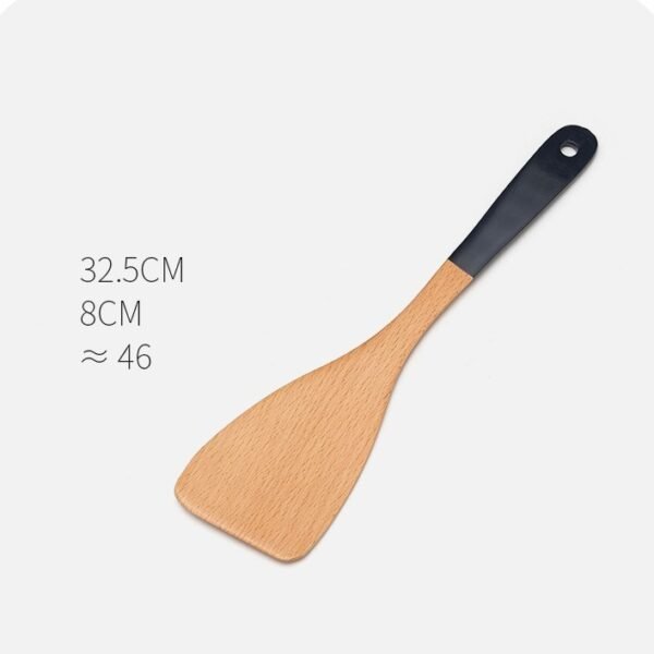 Household Non-stick Wooden Spatula Rice Spoon Wooden Soup Spoon Cookware Set - Image 4