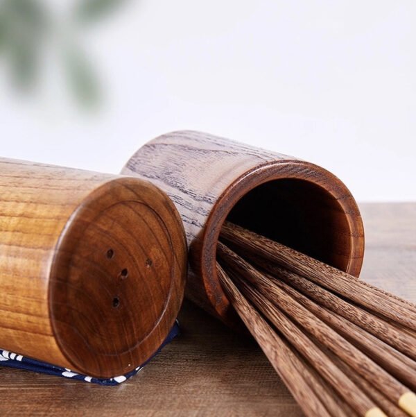 Solid Wood Chopsticks Tube Round Cage Home - Image 4