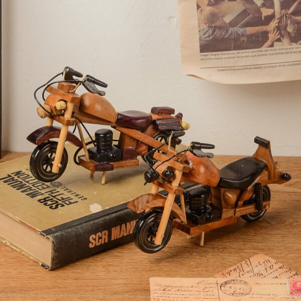 Retro Wooden Motorcycle Decoration Creative Home - Image 7