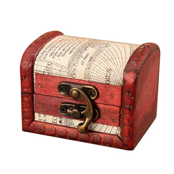 Wooden Box Antique Antique Small Jewelry Box Wooden Lock Password - Image 3
