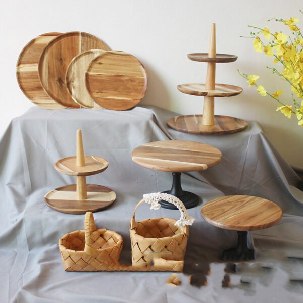 Acacia Wood Pallet Wood Dish Dessert Cake - Image 3