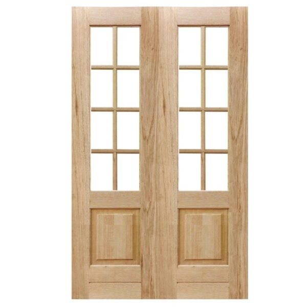 8 Pane with Solid Bottom Panel Double Door – Meranti – 1220×2032