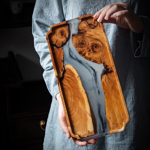 Dry Rectangular Wooden Tray - Image 4