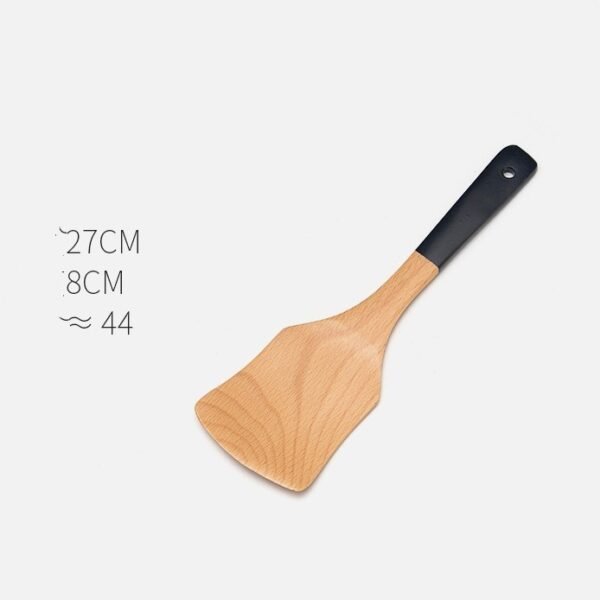 Household Non-stick Wooden Spatula Rice Spoon Wooden Soup Spoon Cookware Set - Image 6