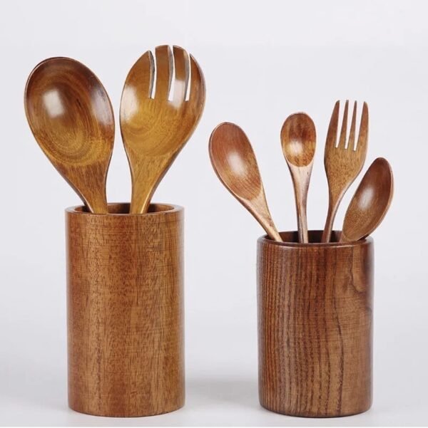 Solid Wood Chopsticks Tube Round Cage Home