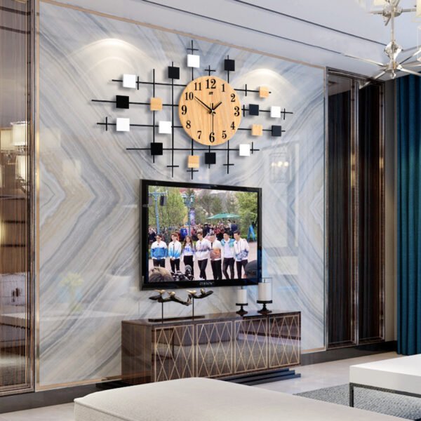 Home Minimalist Decorative Silent Solid Wood Clock - Image 3