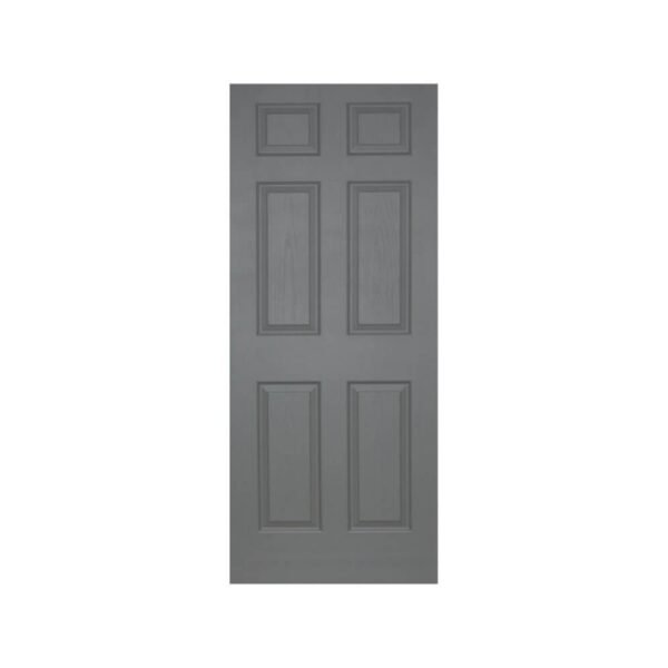 Pre-painted Light Duty Interior Tudor 6 Panel Grey Door