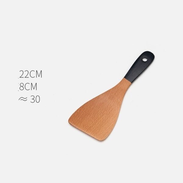 Household Non-stick Wooden Spatula Rice Spoon Wooden Soup Spoon Cookware Set - Image 3