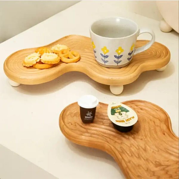 Beech Home Wooden Modern Minimalist Creative Design Style Decoration Ornaments Storage Tray - Image 3