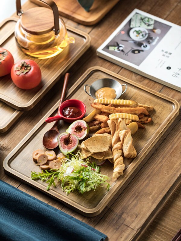 Restaurant Commercial Retro Wooden Rectangular Tray - Image 5