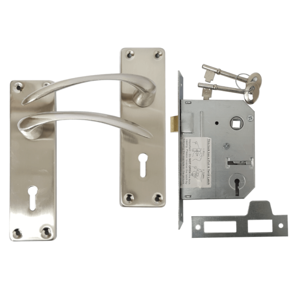 Emerald Satin Handle & 2 Lever SABS Lockset