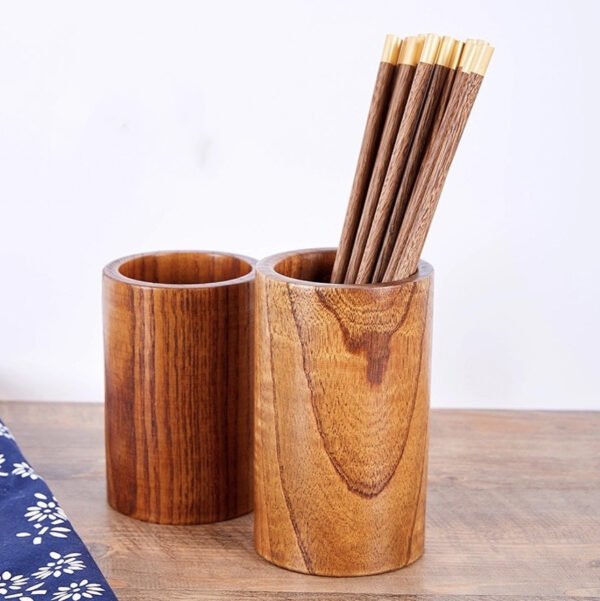 Solid Wood Chopsticks Tube Round Cage Home - Image 3