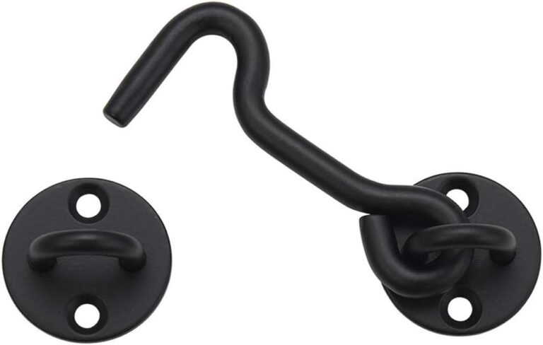 4” Privateness Hook and Eye Gate Latch Simple Lock for Barn Door, Black