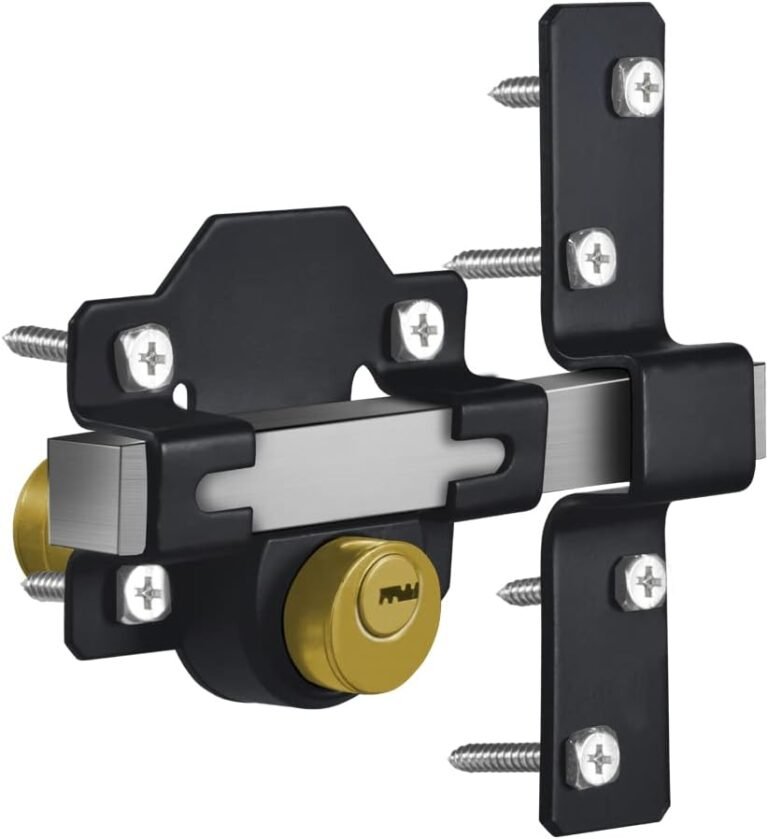 Barn Door Lock, Fence Gate Lock, Double Sided Gate Latch, Door Lock for Wodden Gate, Provided with 5 Keys, Work with 2.75″ Picket Gate, Appropriate for Proper & Left Door