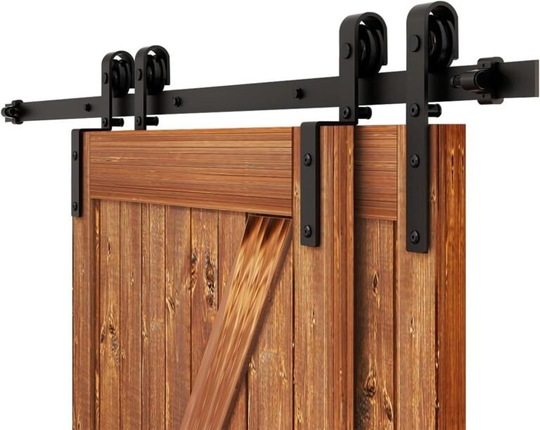 9FT Bypass Sliding Barn Door {Hardware} Package, Mixture Monitor Mode Sliding Door {Hardware}, Double Picket Doorways Use Single Monitor Bypass Barn Door {Hardware} (9 Ft)