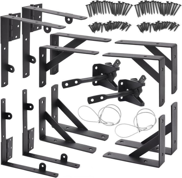 Fence Gate Package, Anti Sag Gate Package for Picket Fence; Heavy Obligation Gate Package with Gate Latch; Gate {Hardware} for Picket Gate Fence, Driveway Gates, Shed Doorways, Corral Gates, Wooden Home windows Set of two