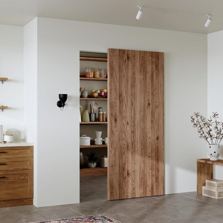 36″ Hid Sliding Barn Door {Hardware} Package with Gentle Shut Mechanism for 28-32in Passage Opening, Hidden Aluminum Observe System, Wall Mount for Inside Picket Door (NO Door)