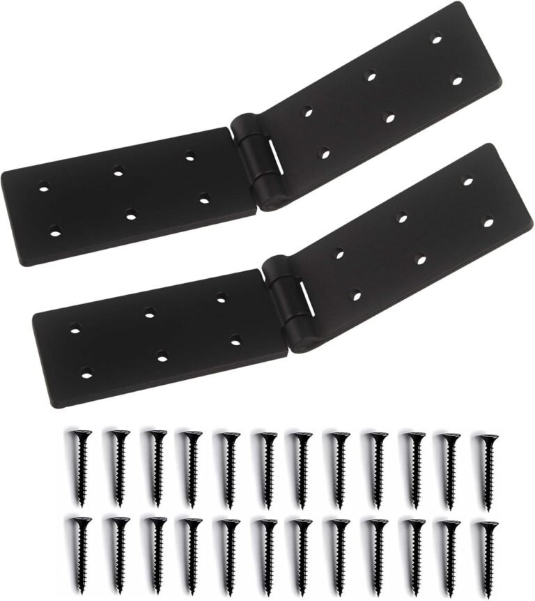 Heavy Obligation Gate Hinges, Black Door Hinges with Screws, Adjustable {Hardware} Gate Hinges Package,Sturdy Barn Door Hinges for Picket Fences Yard Gate 2pcs