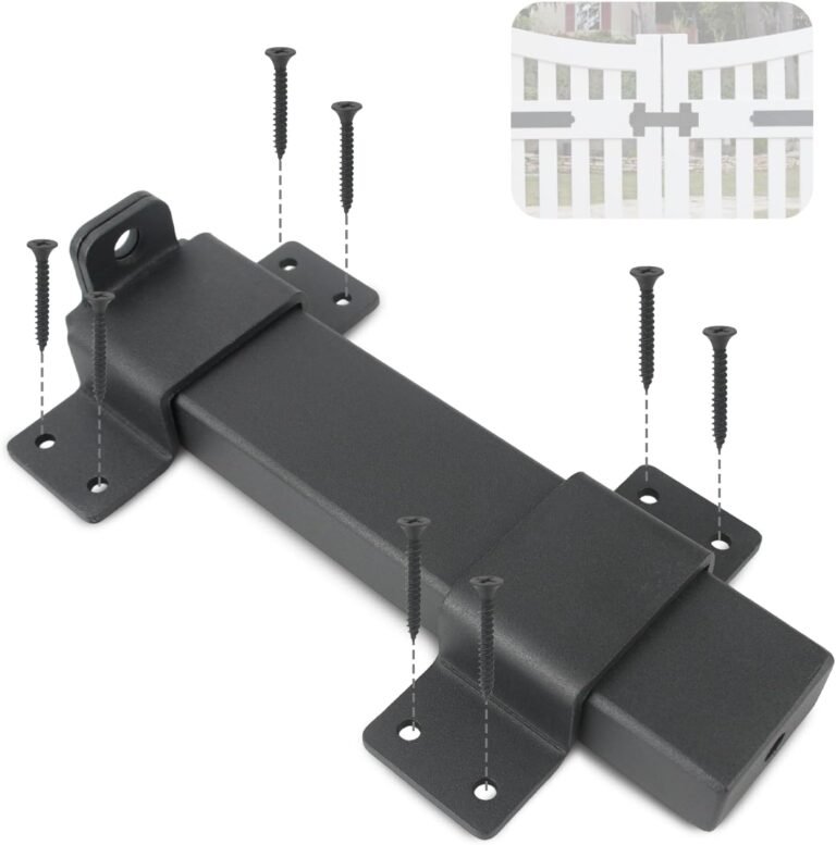 Out of doors Gate Latches for Wood Gates, Slide Gate Latch Lock with Padlock Gap, Double Heavy Obligation Gate Latch Lock Appropriate with Backyard Wood Fence, Shed, Barn Door (Black)