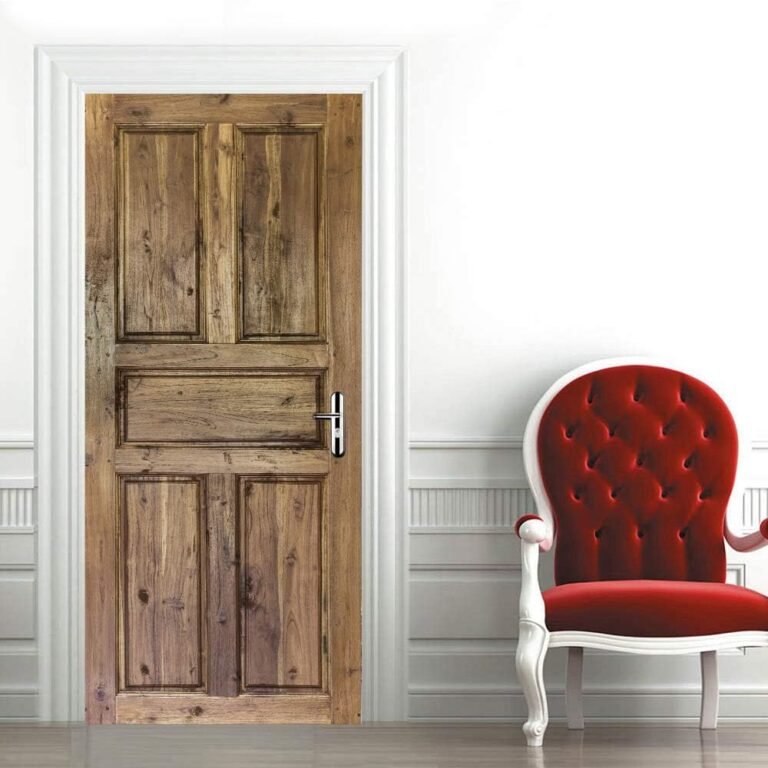 3D Door Stickers Murals Peel and Stick – Picket Door – Peel and Stick Vinyl Door Mural Decals for Residence Decor, 30.3×78.7″(77x200cm), 2 Pcs Set ﻿
