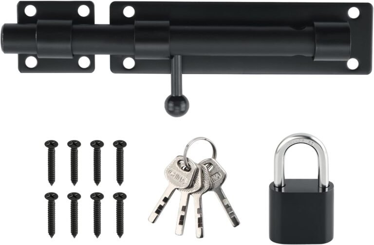 Alise Barrel Bolt Latch, Slide Bolt Latch, Heavy Stable 304 Stainless Metal Slide Lock for Fence/Wood/Barn Door/Inside/Outside,Matte Black(8inch-1Pack)