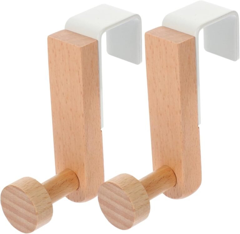 2pcs Door Hook Rustic Picket Hooks Picket Coat Rack Behind Door Hanger Bamboo Coat Rack Pure Picket Coat Hooks Over Door Towel Rack White Iron Japanese-Fashion Hat Hook