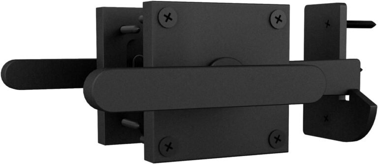JUBEST Double Facet Gate Latch, Heavy Responsibility Swinging Door Latch Gate {Hardware} for Left Inswing Outside Fence, Picket Gates, Pool Gate, Yard, Backyard